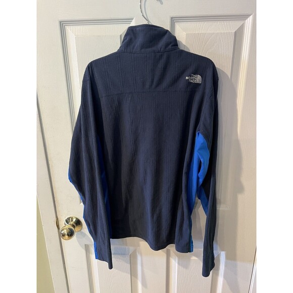 The North Face Jacket Mens S Blue Ribbed Fleece Zip Up 2 Tone Textured gorpcore - Picture 8 of 9